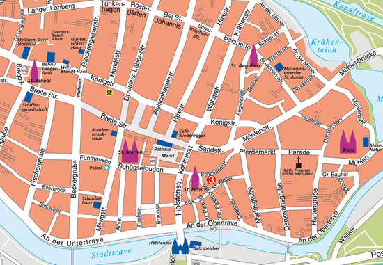 Shopping in Lübeck mit dem aktuellen Stadtplan für die Innenstadt.